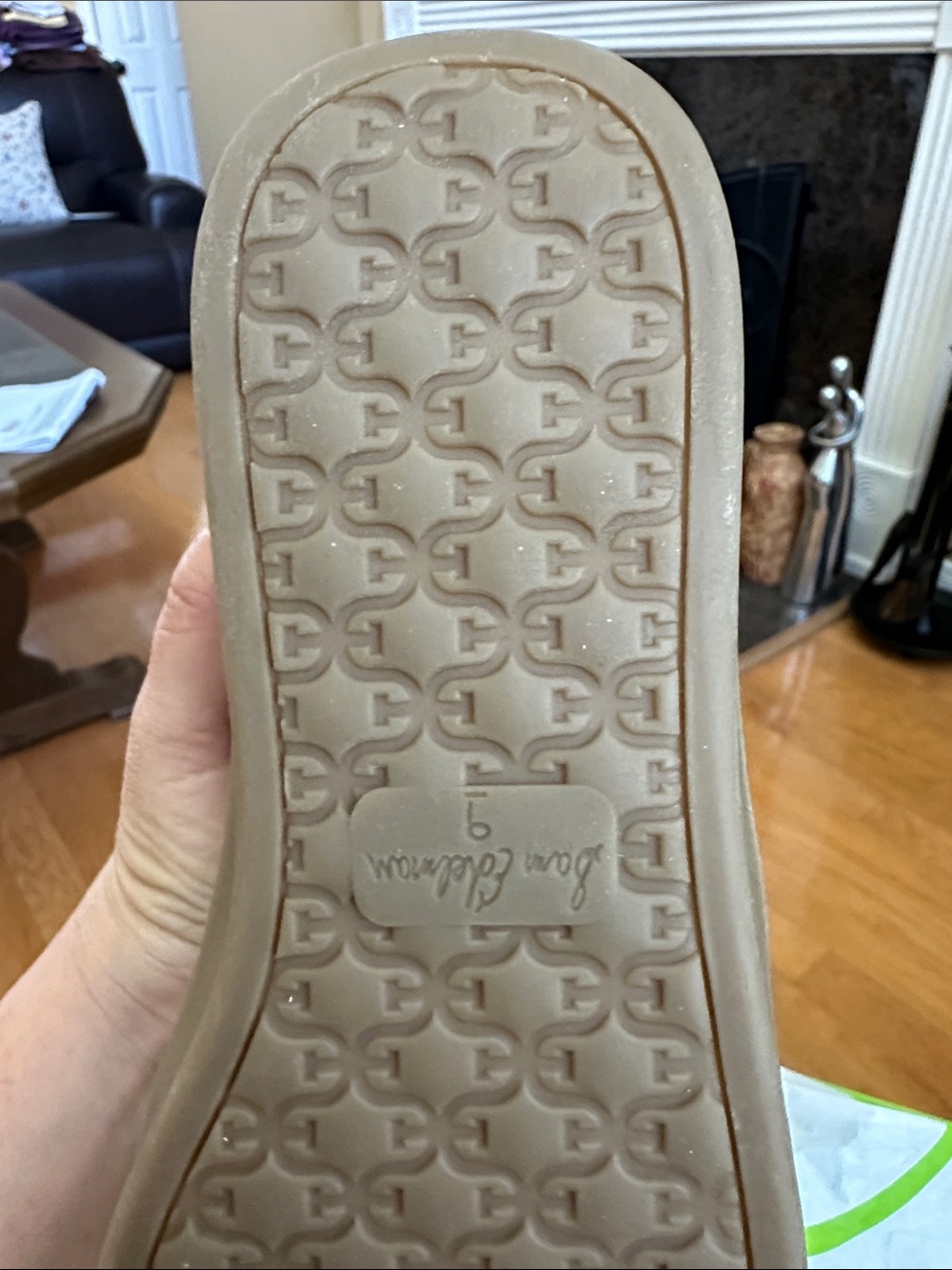 Sam Edelman Neutral Suede & Gold Accent Platform Sneaker - Picture 7 of 9
